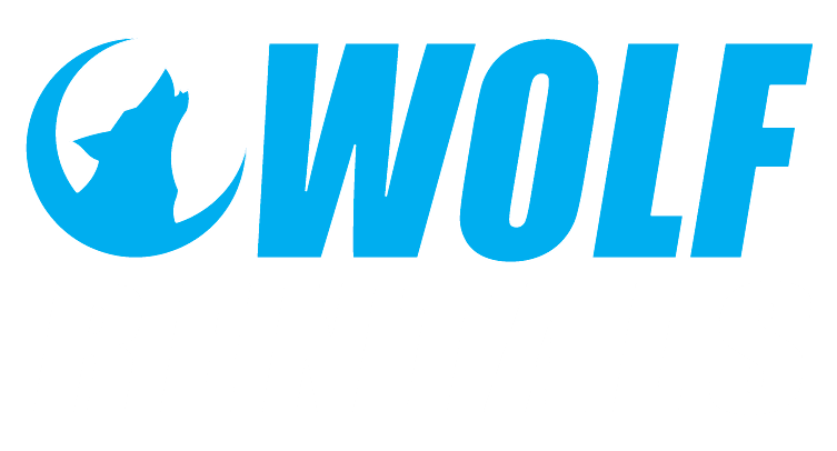 Wolf Rentals Logo - White and Blue